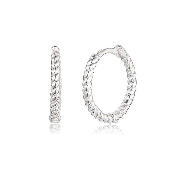 Silver Twist Mini Hoop Earrings | Womens Simple Earrings Earrings Hoop Earrings