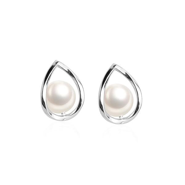 Silver Waterdrop Pearl Stud Earrings | Womens Stud Earrings Earrings Simple Earrings