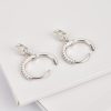 Silver White Crystal Huggie Teardrop Earrings | Womens Drop Earrings Drop Earrings Drop Earrings