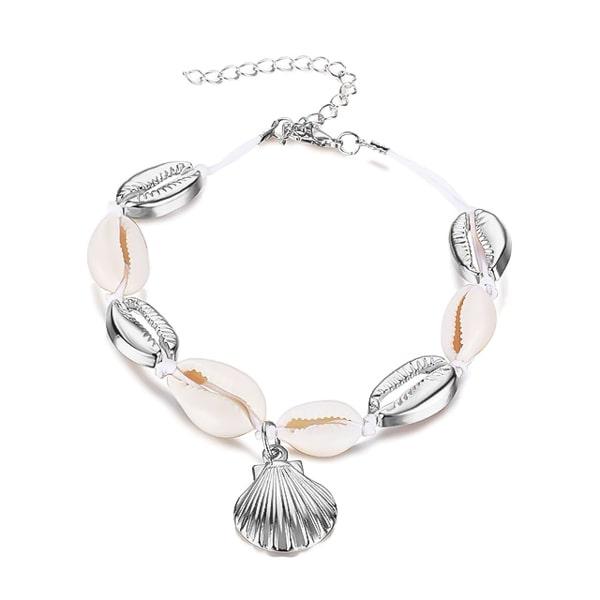 Silver & White Shell Anklet | Womens Shell Anklets Anklets Beach Anklets