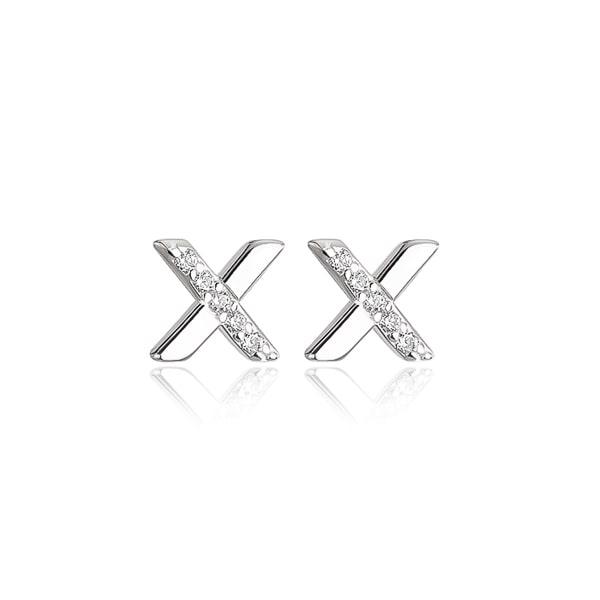 Silver X Stud Earrings | Womens Stud Earrings Earrings Simple Earrings