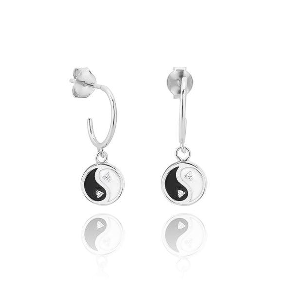 Silver Yin Yang Earrings | Womens Drop Earrings Drop Earrings Drop Earrings