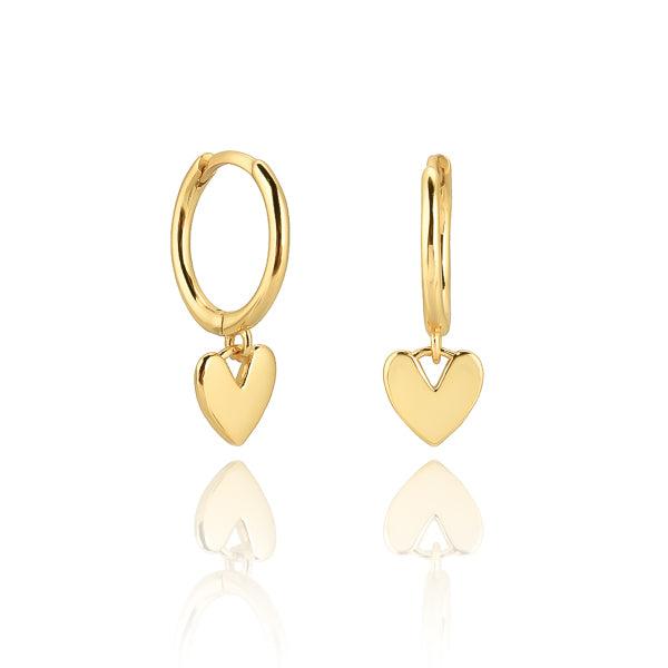 Simple Gold Heart Huggie Hoop Drop Earrings | Womens Sleeper Earrings Drop Earrings Drop Earrings