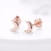 Small Rose Gold Moon Stud Earrings | Womens Stud Earrings Earrings Simple Earrings