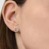 Small Silver CZ Circle Stud Earrings | Womens Stud Earrings Earrings Simple Earrings