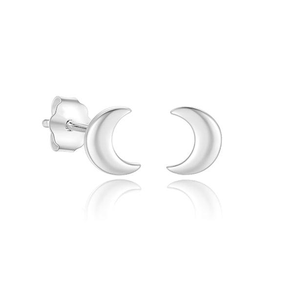 Small Silver Moon Stud Earrings | Womens Simple Earrings Earrings Simple Earrings