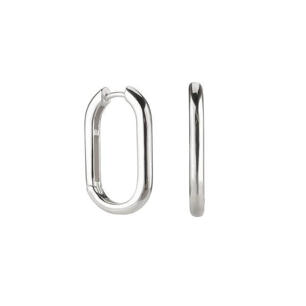 Small Silver Oval Hoop Earrings | Womens Simple Earrings Earrings Hoop Earrings