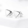 Small Silver Triangle Stud Earrings | Womens Simple Earrings Earrings Simple Earrings