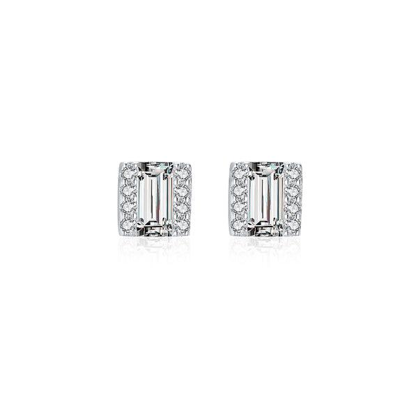 Square Mixed Cut Cubic Zirconia Stud Earrings | Womens Stud Earrings Earrings Stud Earrings