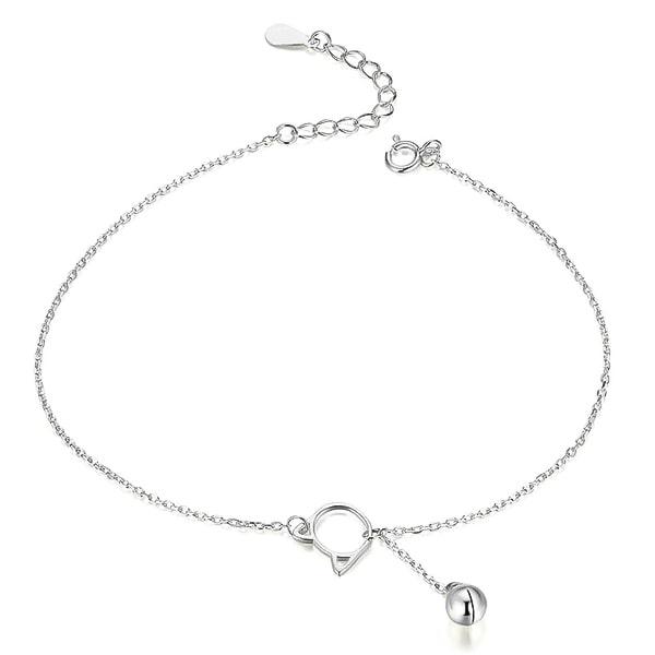 Sterling Silver Cat Anklet | Womens Waterproof Anklets Anklets Chain Anklets