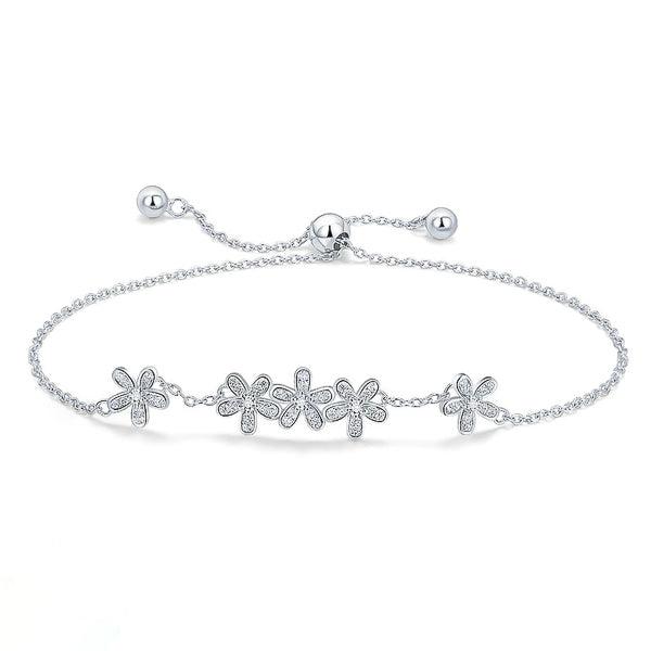 Sterling Silver Designer Flower Bracelet | Womens Meaningful Bracelets Bracelets Chain Bracelets