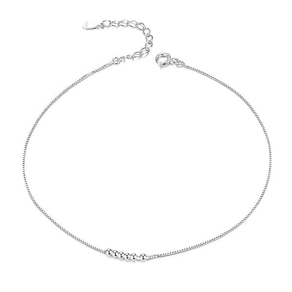 Sterling Silver Small Bead Anklet | Womens Beaded Anklets Anklets Beaded Anklets