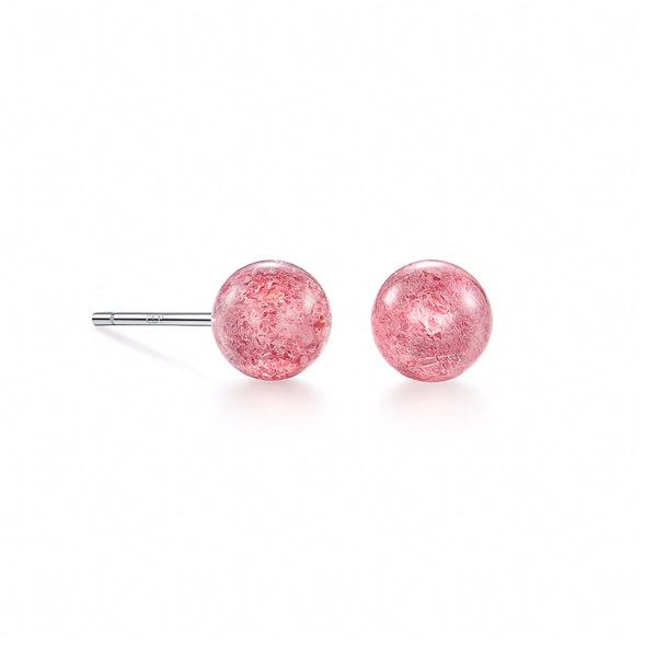 Strawberry Quartz Stud Earrings | Womens Simple Earrings Earrings Simple Earrings