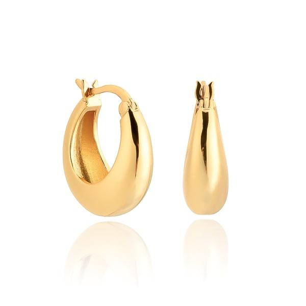 Thick Gold Teardrop Huggie Hoop Earrings | Womens Hoop Earrings Earrings Hoop Earrings