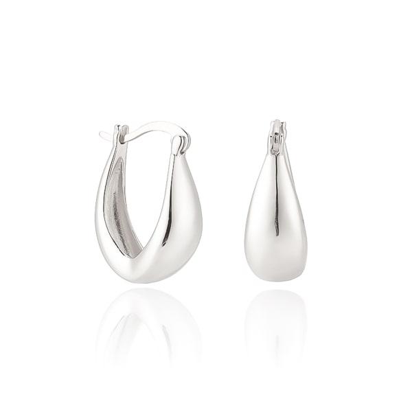 Thick Silver Teardrop Hoop Earrings | Womens Hoop Earrings Earrings Hoop Earrings