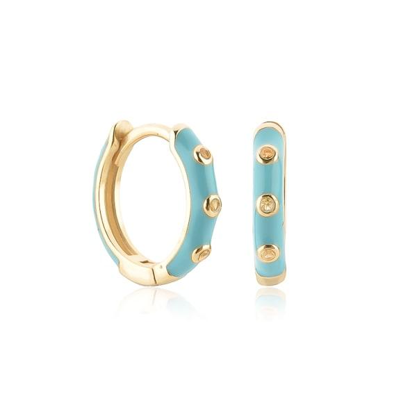 Turquoise Enamel Mini Hoop Earrings | Womens Hoop Earrings Earrings Hoop Earrings