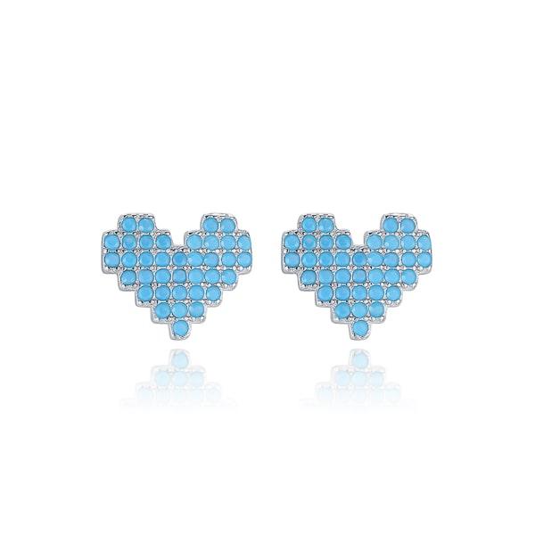 Turquoise Heart Stud Earrings | Womens Stud Earrings Earrings Stud Earrings