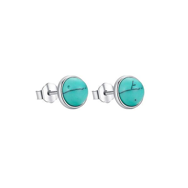 Turquoise Stone Stud Earrings | Womens Simple Earrings Earrings Simple Earrings