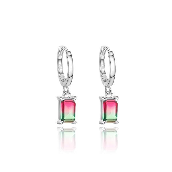 Watermelon Gradient Crystal Drop Hoop Earrings | Womens Drop Earrings Drop Earrings Drop Earrings