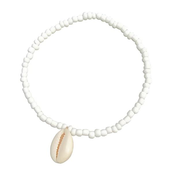 White Beaded Seashell Anklet | Womens Beaded Anklets Anklets Beach Anklets