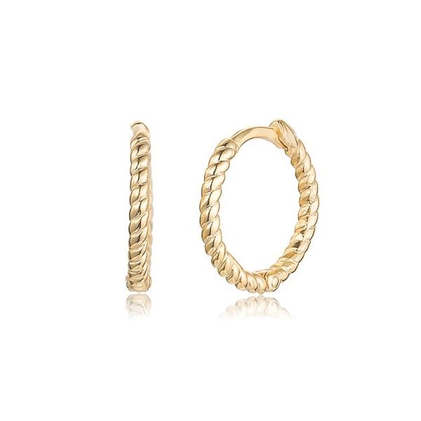 Gold Twist Huggie Hoop Earrings | Womens Huggie Earrings Earrings Hoop Earrings