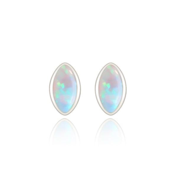 Silver Mini Marquise Opal Stud Earrings | Womens Stud Earrings Earrings Stud Earrings