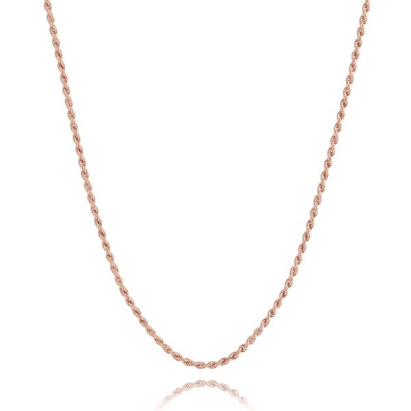 2mm Rose Gold Rope Chain Necklace | Womens Chain Necklaces Chain Necklaces Chain Necklaces