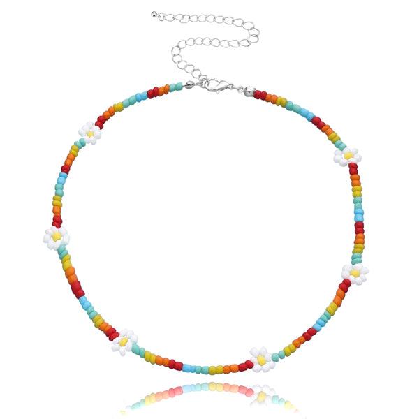 Colorful Beaded Flower Choker Necklace | Womens Chain Necklaces Chain Necklaces Chain Necklaces