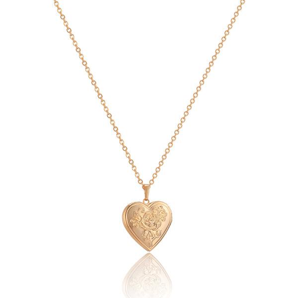 Gold Heart Locket Pendant Necklace | Womens Heart Necklaces Heart Necklaces Heart Necklaces