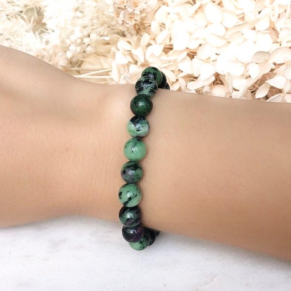 Beaded Ruby Zoisite Bracelet | Womens Meaningful Bracelets Bracelets Crystal Bracelets