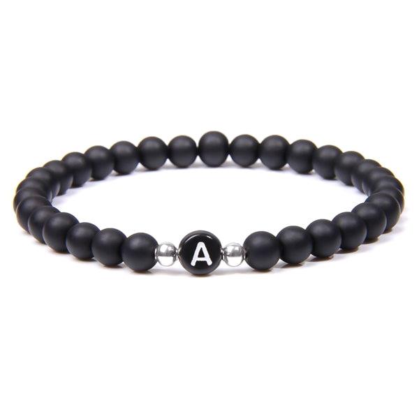 Black Beaded Initial Letter Bracelet | Womens Meaningful Bracelets Bracelets Meaningful Bracelets