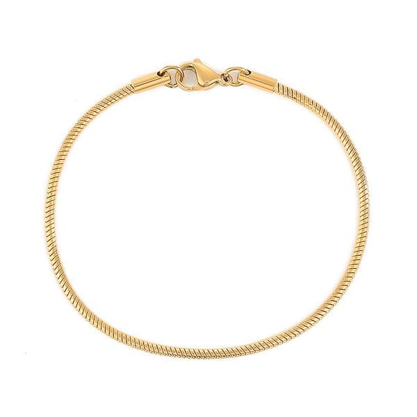 Gold Round Snake Chain Bracelet | Womens Chain Bracelets Bracelets Chain Bracelets