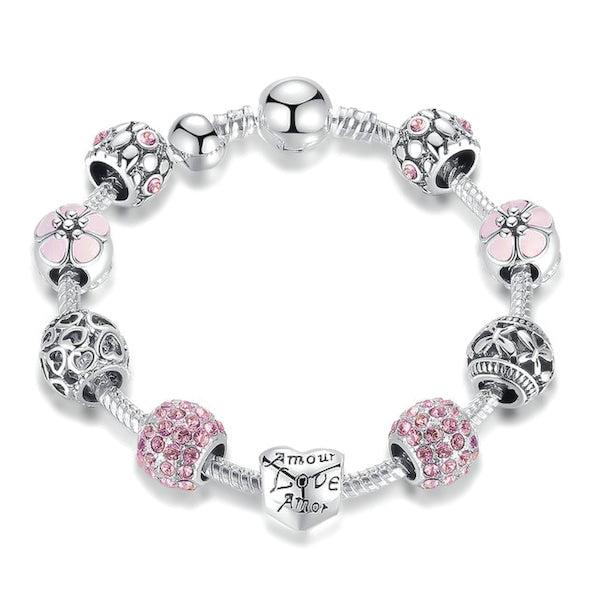 Pink Love Charm Bracelet | Womens Meaningful Bracelets Bracelets Chain Bracelets