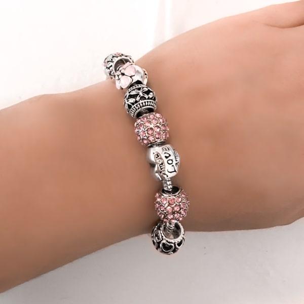 Pink Love Charm Bracelet | Womens Meaningful Bracelets Bracelets Chain Bracelets