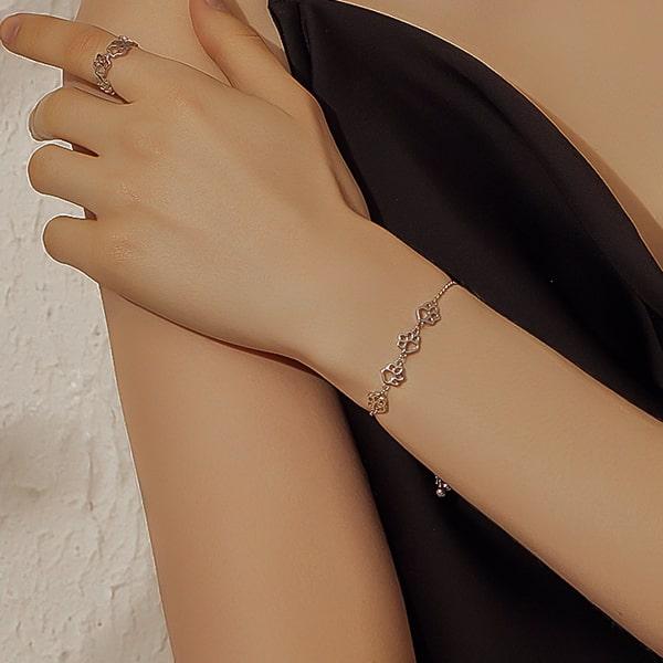 Sterling Silver Dog Paw Bracelet | Womens Meaningful Bracelets Bracelets Chain Bracelets