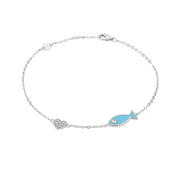 Sterling Silver Fish Bracelet | Womens Crystal Bracelets Bracelets Chain Bracelets