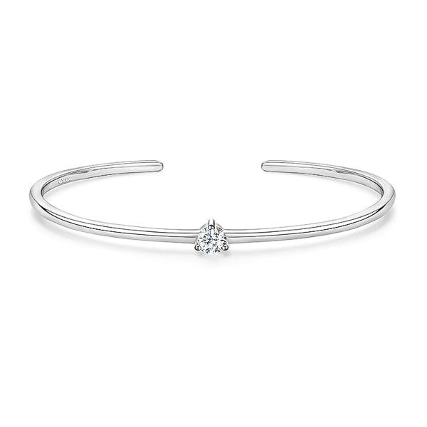 Sterling Silver Solitaire Cuff Bracelet | Womens Bangle Bracelets Bangle Bracelets Bangle Bracelets