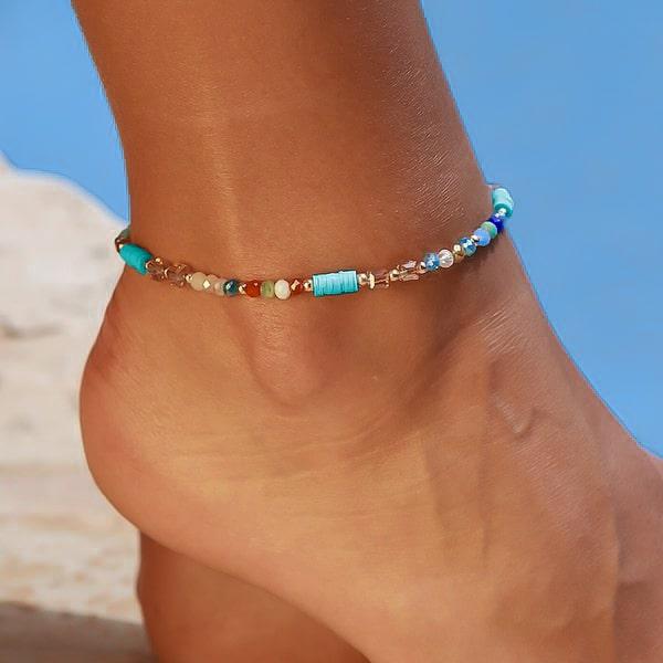 Beaded Summer Anklet | Womens Beach Anklets Anklets Beach Anklets