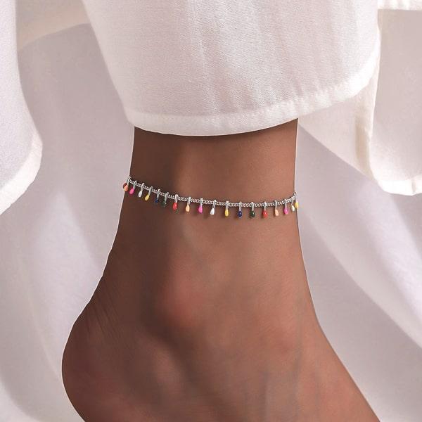 Multicolor Charm Anklet | Womens Chain Anklets Anklets Beach Anklets