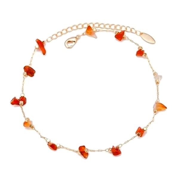 Natural Red Agate Stone Anklet | Womens Beach Anklets Anklets Beach Anklets